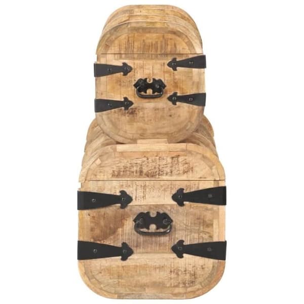 vidaXL Förvaringskistor 2 st Solid Mangoträ 320374