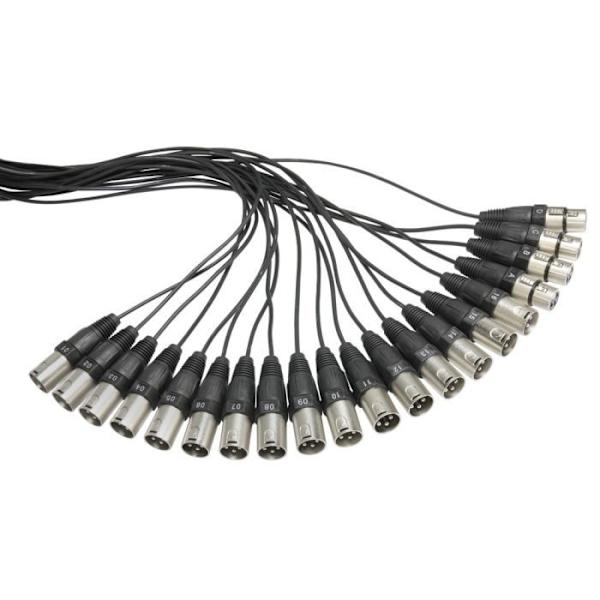 Multipaires - ADAM HALL - K20C15 - Robust hölja i stål - Metall XLR-kontakter Svart