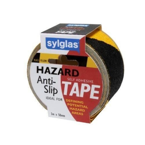 Sylglas ASTBLY Antisdämpande signaleringstejp Svart/gul 50 mm x 3 m (Import Storbritannien)