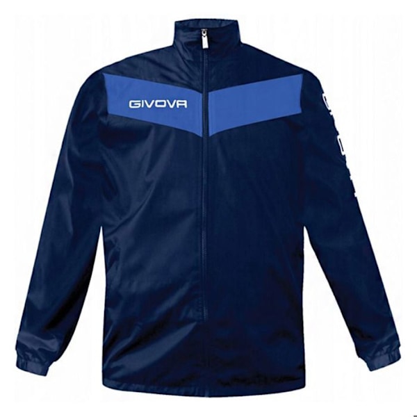 Vattentätt jacka - Givova - Nät - 100% Nylon - Polyesterfoder - Dold huva marinblå/kungsblå S