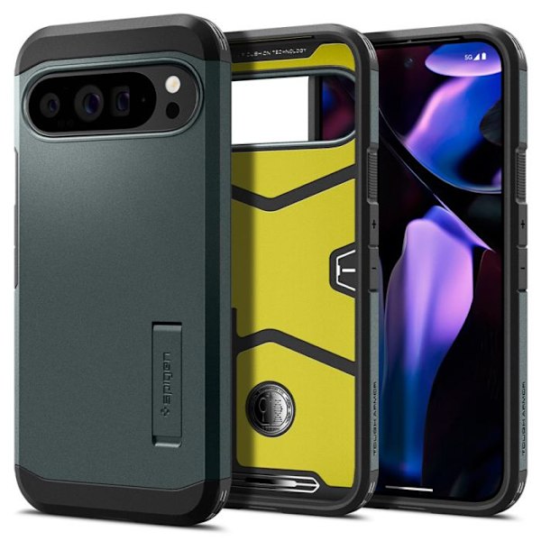 Spigen Tough Armor – Fodral för Google Pixel 9 Pro XL (Äppelgrön)