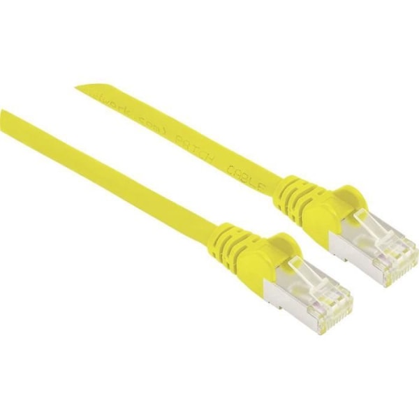 Nätverksanslutningskabel - INTELLINET - RJ45 CAT 6A S-FTP 5 m - Gul - Folie- och flätskärmning