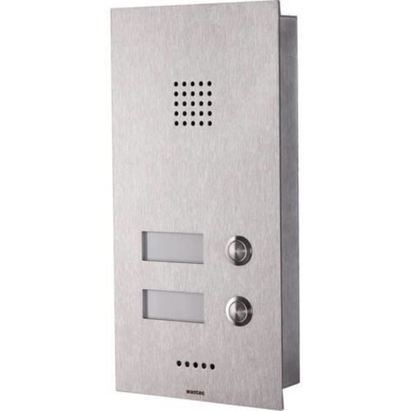 Wantec Monolith C GSM intercom - Rostfritt stål - 2 programmerbara knappar - Upplyst numerisk knappsats