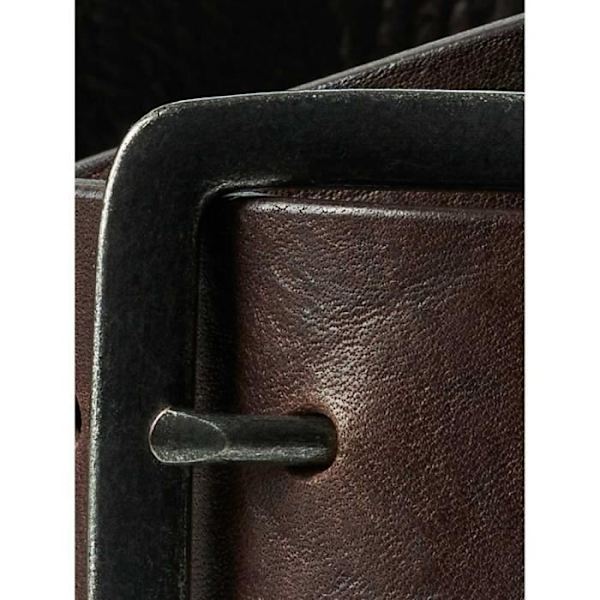 Bälte - Jack & Jones - Victor Läder - Läder av nötkreatur - Bredd 3,5 cm - Rockstil Svart 90 cm