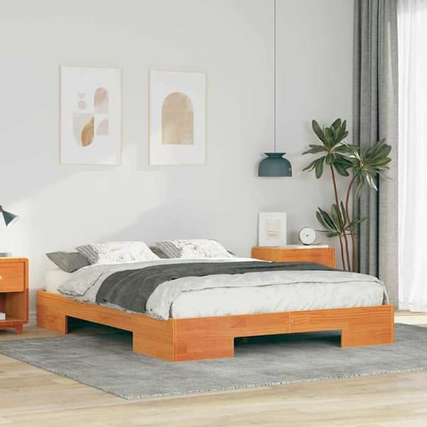 vidaXL Sängram Brun 150 x 200 cm 873027