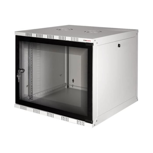 LogiLink Canovate SOHO 6U 19" väggskåp - Ljusgrå, RAL 7035 - Glasdörr - Justerbart djup
