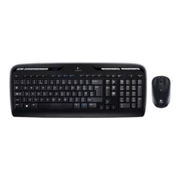 LOGITECH Trådlöst tangentbord och mus Combo MK330 - USB Trådlöst RF-tangentbord - Trådlös USB-mus - RF - Hjul med broms - Svart,