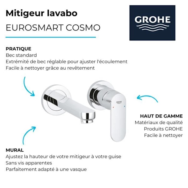 Fram för EUROSMART Cosmops engreppsblandare Grå