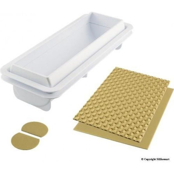 Formsats - SILIKOMART - Magisk stock - 2 plaststöd - 2 silikonmattor i guld - 3D frysta Guld
