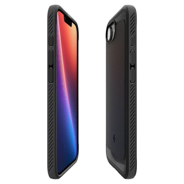 Coque för iPhone 16e - Spigen Rugged Armor MagSafe - Mat svart svart