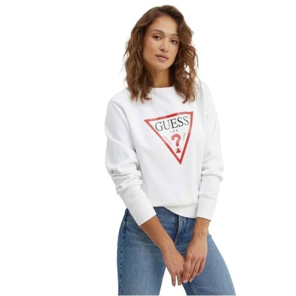Sweatlogotyp i bomull - Guess jeans - Dam Vit XL