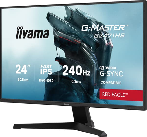 Spel-PC-skärm - IIYAMA - 23,8" - FHD - 240Hz - IPS-panel - 0.3ms - G-Master Red Eagle