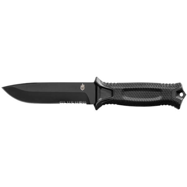 Gerber Strongarm jaktkniv, 9,8" lång, 4,8", 420HC tandad fast blad, svart, tillverkad i USA, GE31003648