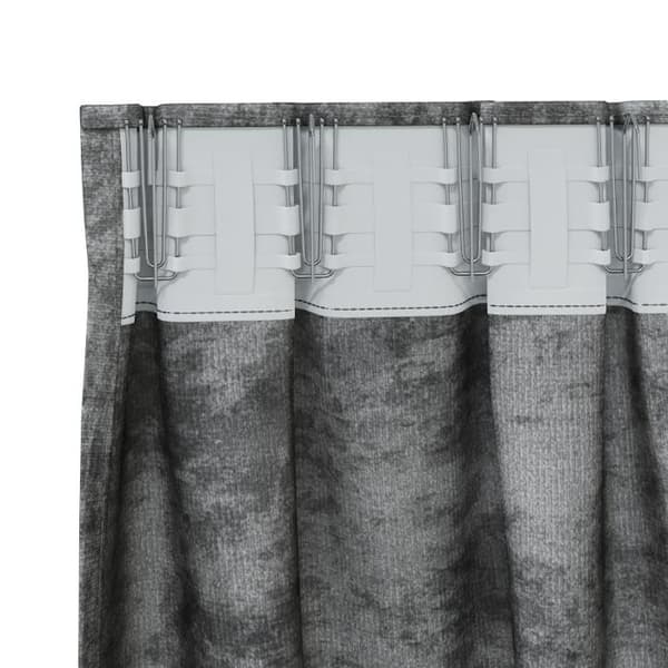 Gardiner 2 st med Öljett Grå 175x140 cm