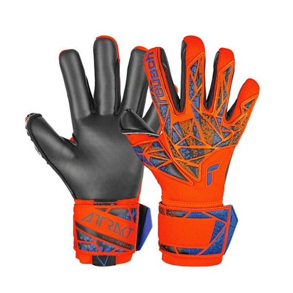 Målvaktshandskar - Reusch - Attrakt Duo - Hyper Orange - Tight fit - Andningsbar hyper orng/elec blue/bck L/XL