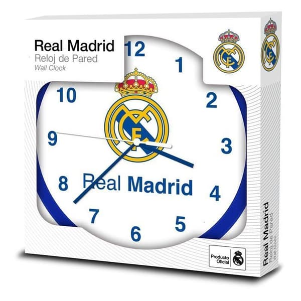 Väggklocka Kids Licensing Real Madrid vit/blå/gul