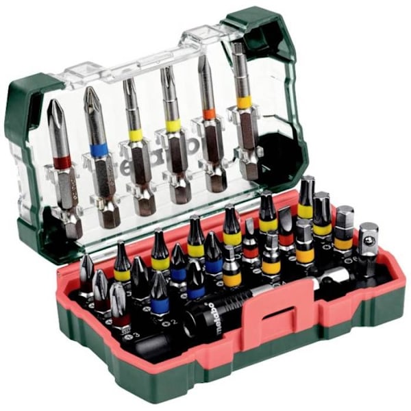 Bitslåda - Metabo - 29 delar - Kromvanadinstål - Magnetisk bitshållare - Robust design