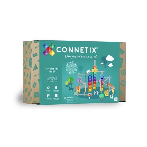 CONNETIX Byggnadsplattor Magnetiska Regnbåge Balle Kurs Paket, 92 Stycken Regnbåge