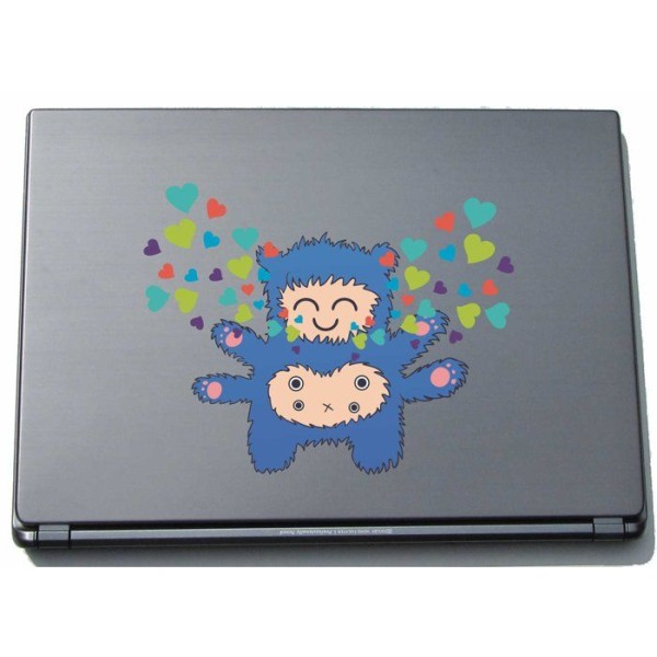 Pinkelephant - KAR-lap-clm025-150 - clm025 Rolig liten monsterängel Laptopdekal 150 x 190 mm
