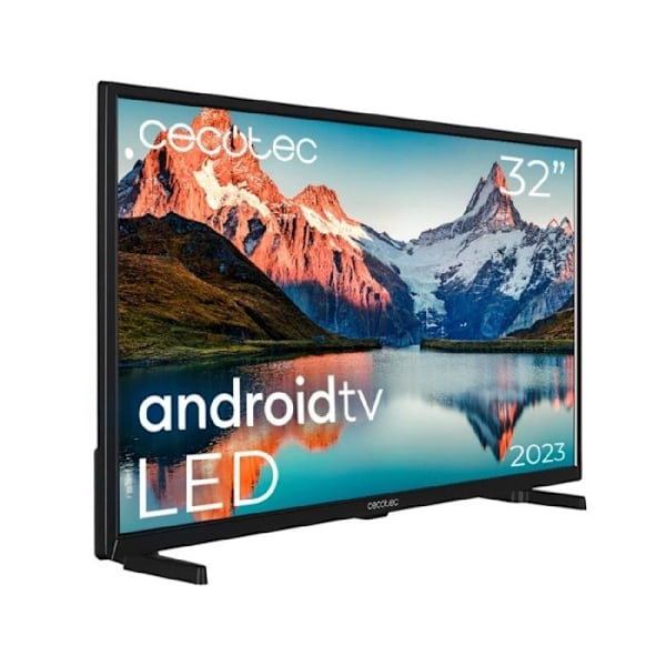 Cecotec TV LED 32" Smart TV Serie A ALH00032N. HD-upplösning, Android 11, inbyggd Chromecast, röstassistent, HDR10, HBBTV, processor.