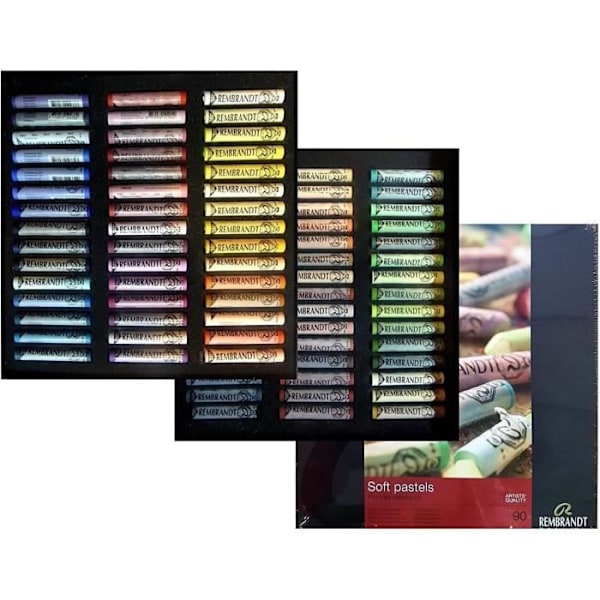 Pastellset - REMBRANDT - Stift 90 - 90-delars förpackning - Flerfärgad - Detaljerade porträtt Flerfärgad