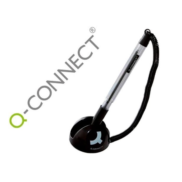 Q-connect kulspetspenna på basen självhäftande stöd plast kedja linje 0,7 mm blått bläck