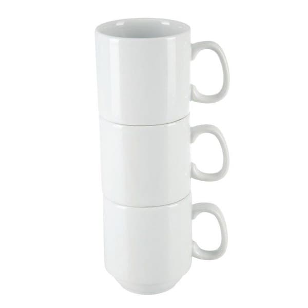 Stapeltåliga koppar i vitt porslin 284 ml Olympia - 12-pack Vit