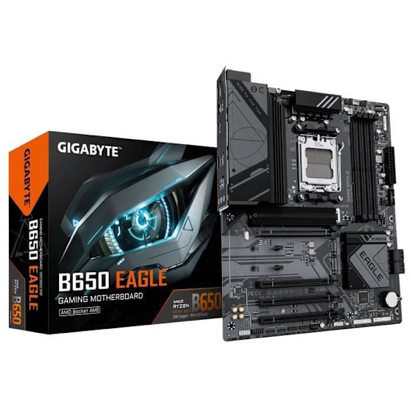 Gigabyte B650 EAGLE moderkort - Sockel AM5 AMD B650 - 4x DDR5 - M.2 PCIe 5.0 - USB 3.1 - PCI-Express 4.0 16x