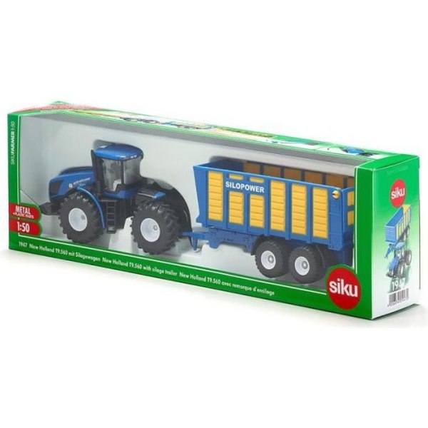 New Holland Traktor med ensilagevagn - SIKU - Skala 1/50