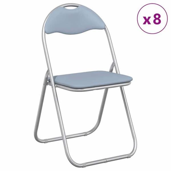 vidaXL Fällstol 8 st Grå 48 x 43,5 x 81 cm Konstläder 42029052
