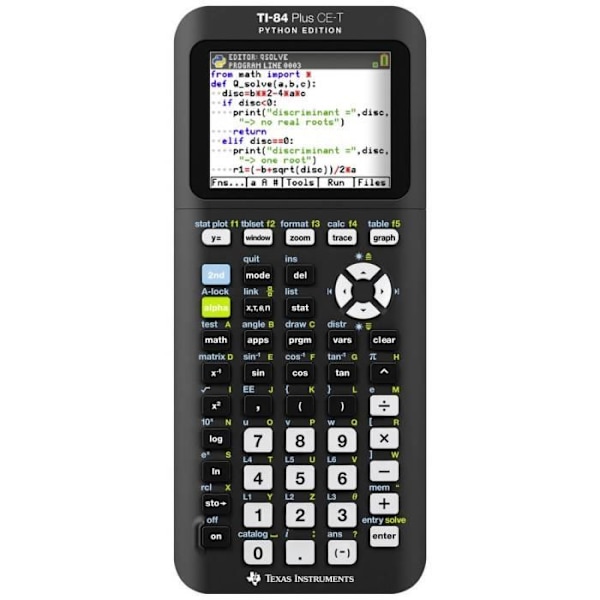 Texas Instruments TI-84 Plus CE-T Python Edition grafräknare svart, silver Display: 16 batterier (B x H x D) 85