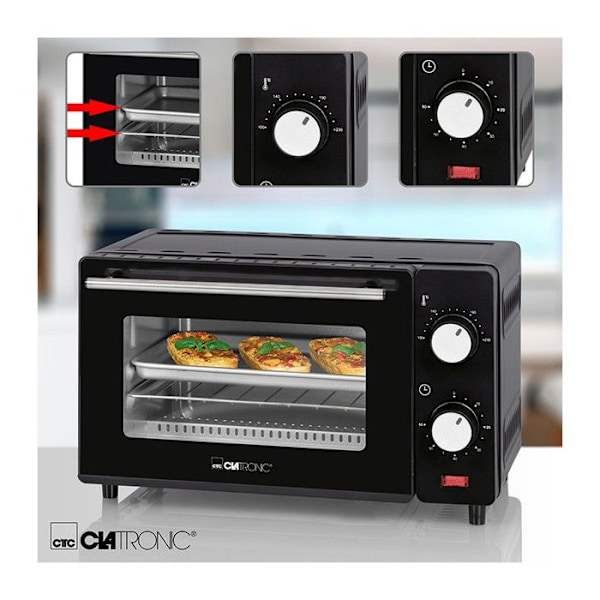 Mini ugn - Clatronic - MB 3746 - 8L - 230°C - 650W - Timer 60 min