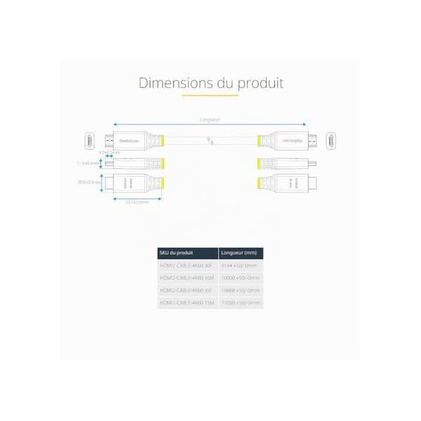 HDMI-kabel - STARTECH.COM - 10m - 4K 60Hz - HDR10 - HDCP 2.2 Svart
