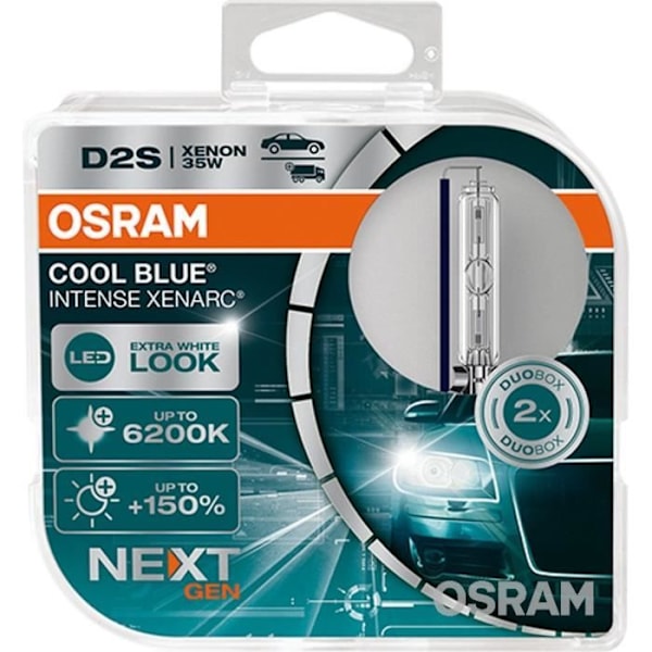 Billampa - OSRAM - XENARC® COOL BLUE® INTENSE D2S NextGen DUOBOX - 6200K - 150 % mer ljus 6200K
