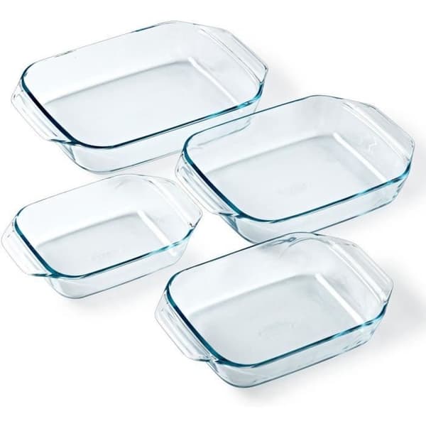 Set med 4 ugnsformar - PYREX - Glas - Rektangulär - 27/31/35/39 cm Transparent