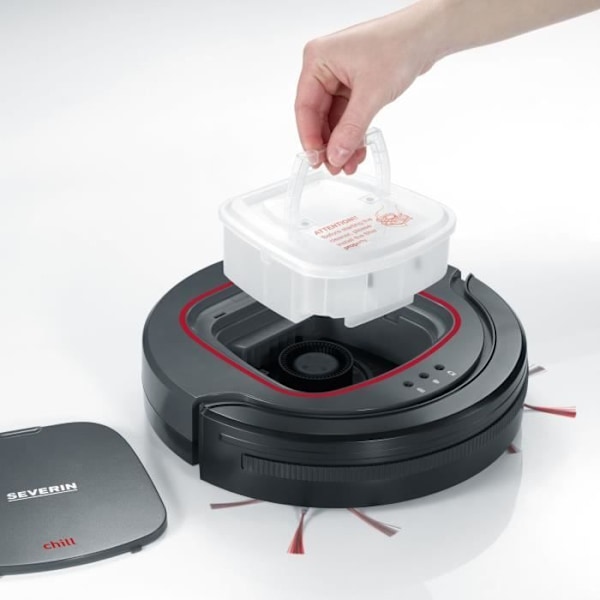SEVERIN robotdammsugare - 12,8V Litiumbatteri - Autonomi 90min. - 350ml tank - 65dB tyst Svart