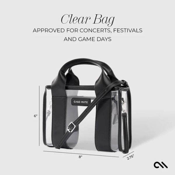Mate Micro Tote Bag FodralVattentät axelväska (midnatts svart/transparent)