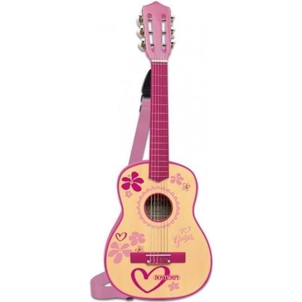Akustisk gitarr - Ej specificerad - 6 strängar - Trä - Rosa - Axelrem ingår Rosa
