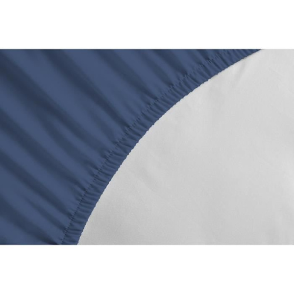 Drap housse - HOME LINGE PASSION - 140x190 cm - 100% bomull - Bonnet 25 cm - Blå Blå