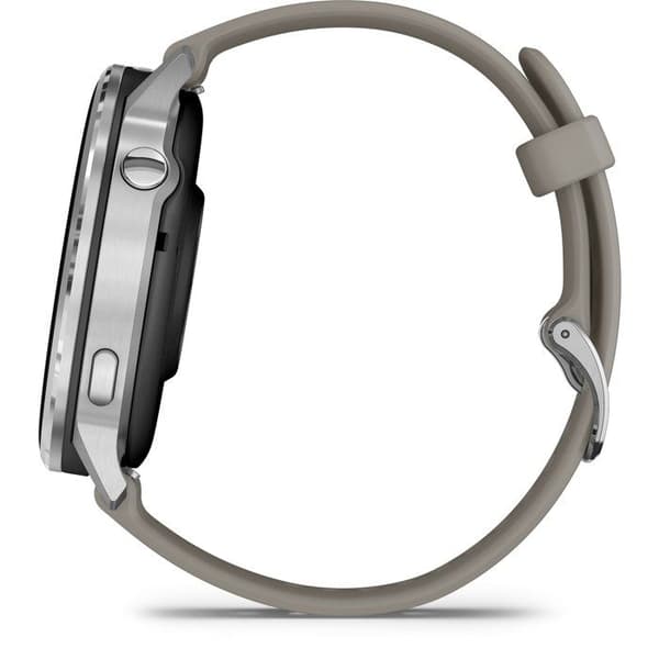 GPS-klocka - GARMIN - Venu 4 - 45 mm (1,4") - Silver med grå silikonarmband