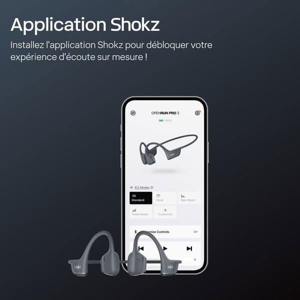 Sporthörlurar - SHOKZ - OpenRun Pro 2 Mini - TurboPitch 9e benledningssystem - Bluetooth 5.3 - 10 h batteritid Svart