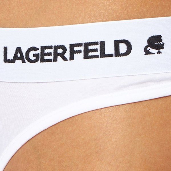 Karl lagerfeld stringtrosa - tanga - 211W2110 - Stringtrosa med logotyp för kvinnor Vit XS