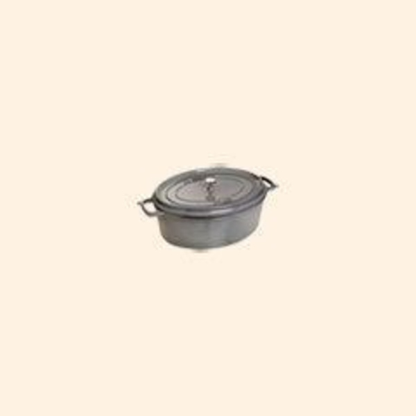 Oval cocotte med nitar Grafitgrå 15 cm - 0.… Grafitgrå