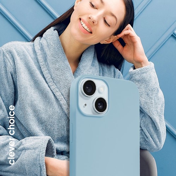Telefonfodral - Crong - Färgad magnetisk skydd - iPhone 15 - Blå - Mjuk - MagSafe Blå