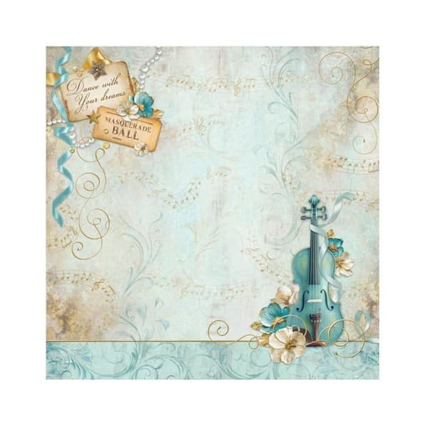 Stamperia Maskerad - Assortiment 4 tyger 30 x 30 cm (100% polyester)