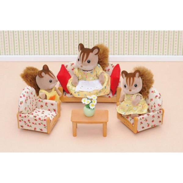 Sylvanian Familjesoffa, 2 fåtöljer och soffbordsset - Le Village Flerfärgad