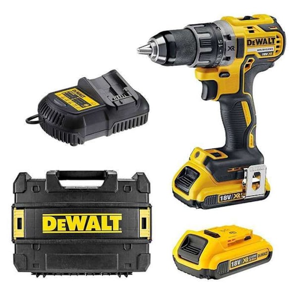 18V DEWALT borrskruvdragare + 2 x 2Ah batterier + laddare + T-STAK fodral - DEWALT - DCD791D2