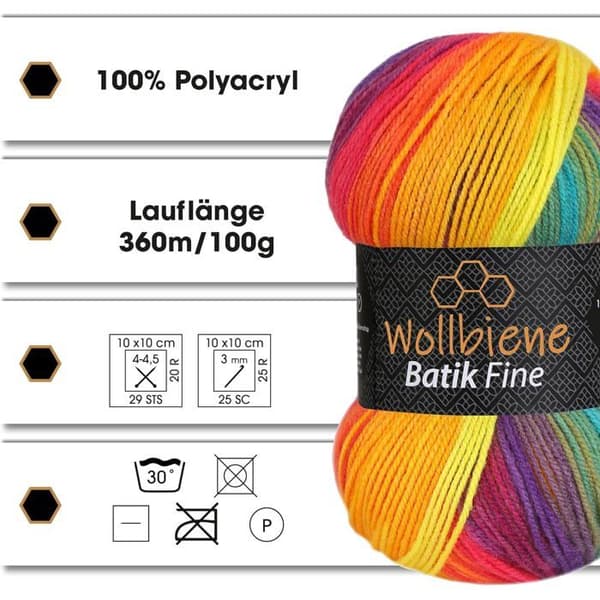 Wollbiene Batik Fine 5x100g Multicolor Gradient Lila Bär Blå 5900 violett bärblå