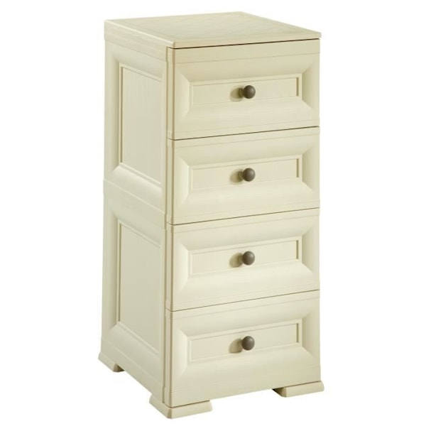 Tontarelli 8086090210 Omnimodus smal byrå med fyra lådor, krämfärgad, 40 x 43 x 85,5 cm Grädde