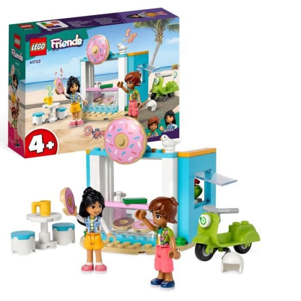LEGO Friends 41723 Munkbutiken, leksak för barn 4 år, minidockor Liana och Leo